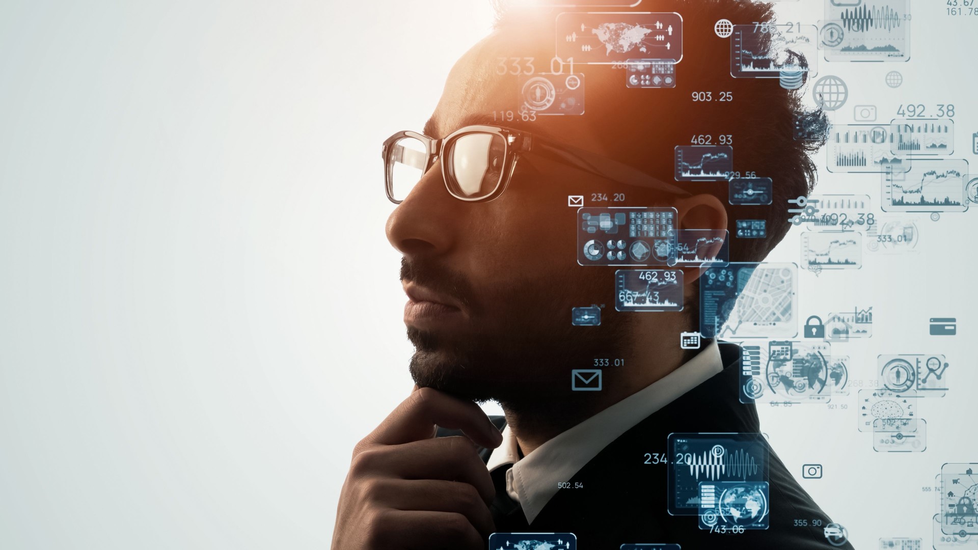 AI (Artificial Intelligence) concept. Communication network.